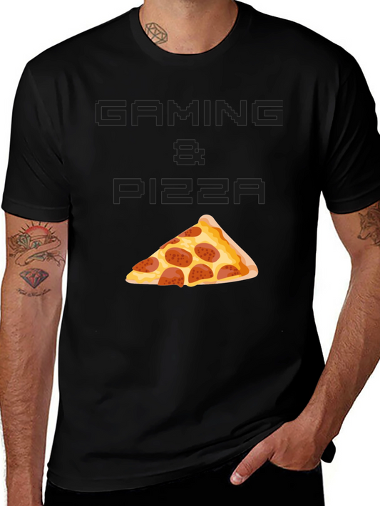 Gaming & Pizza Graphic T-Shirt