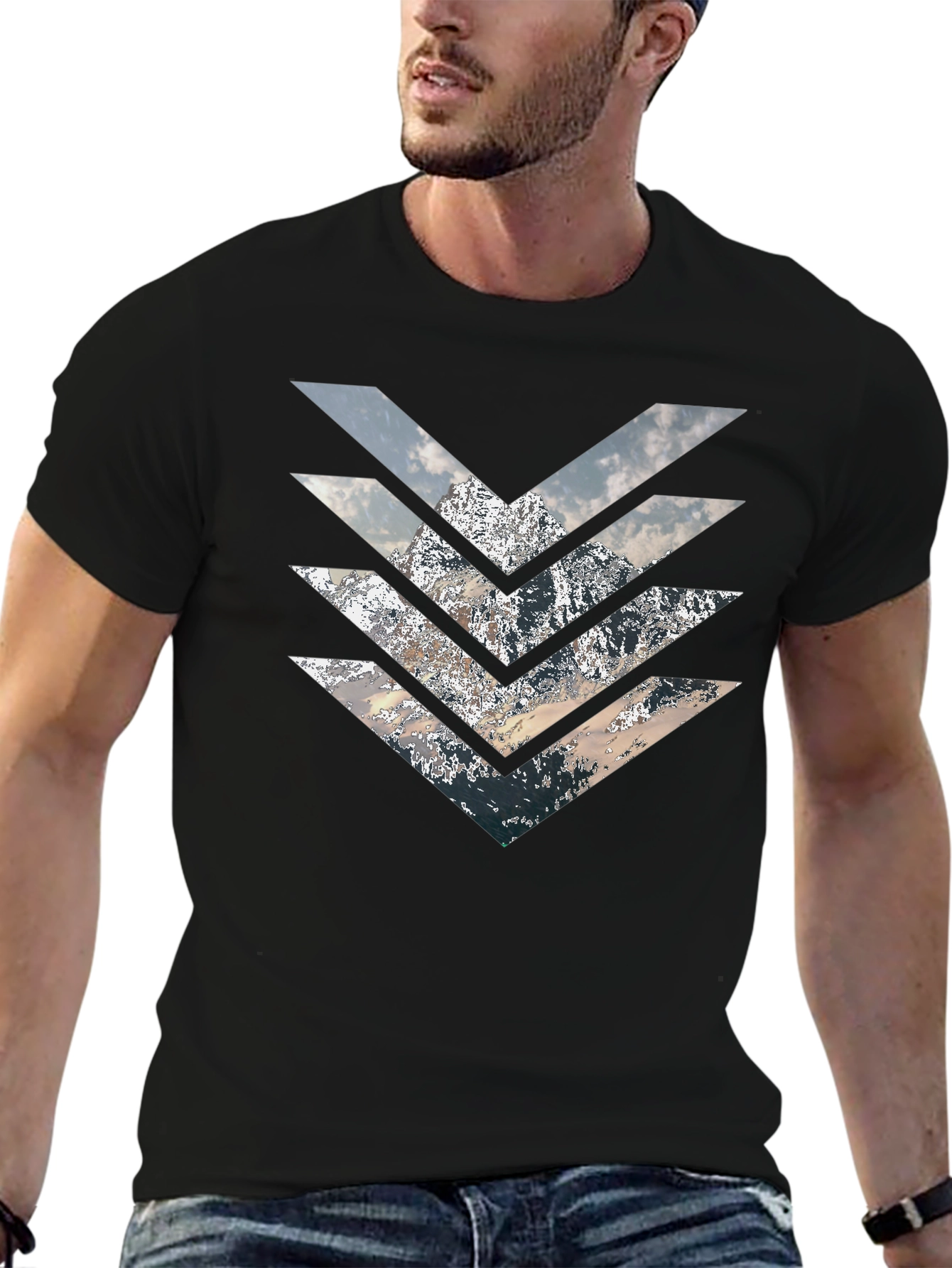 Mountain Arrow T-Shirt - Stylish Geometric Design