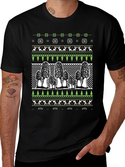 Morel Mushroom Ugly Christmas Sweater T-Shirt