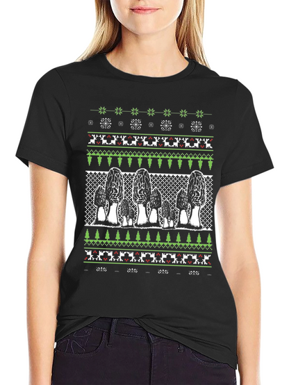 Morel Mushroom Ugly Christmas Sweater T-Shirt