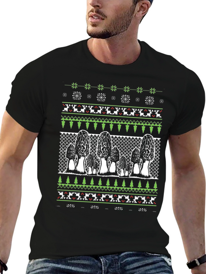 Morel Mushroom Ugly Christmas Sweater T-Shirt