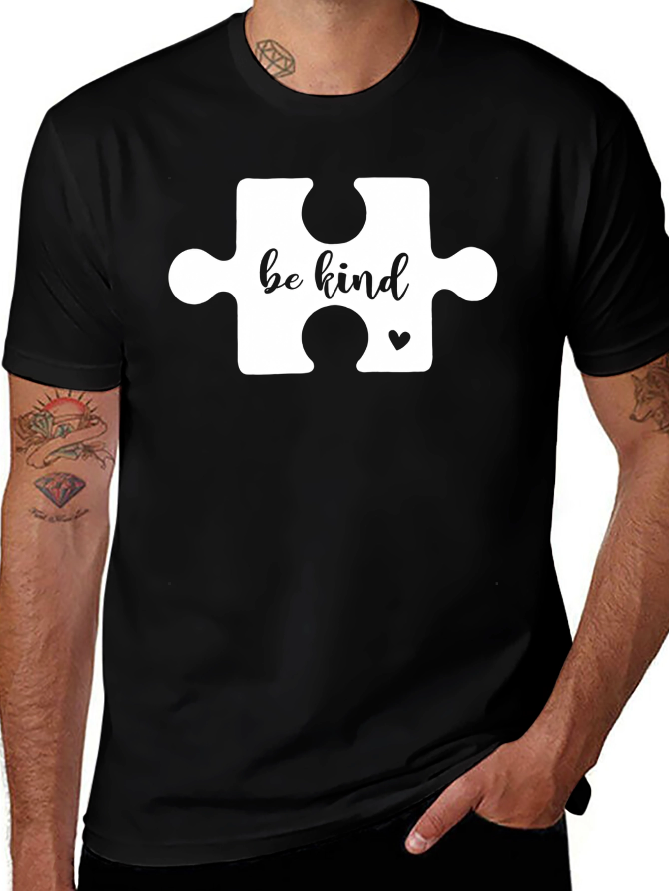 Be Kind Puzzle Piece Tee - Autism Awareness Shirt