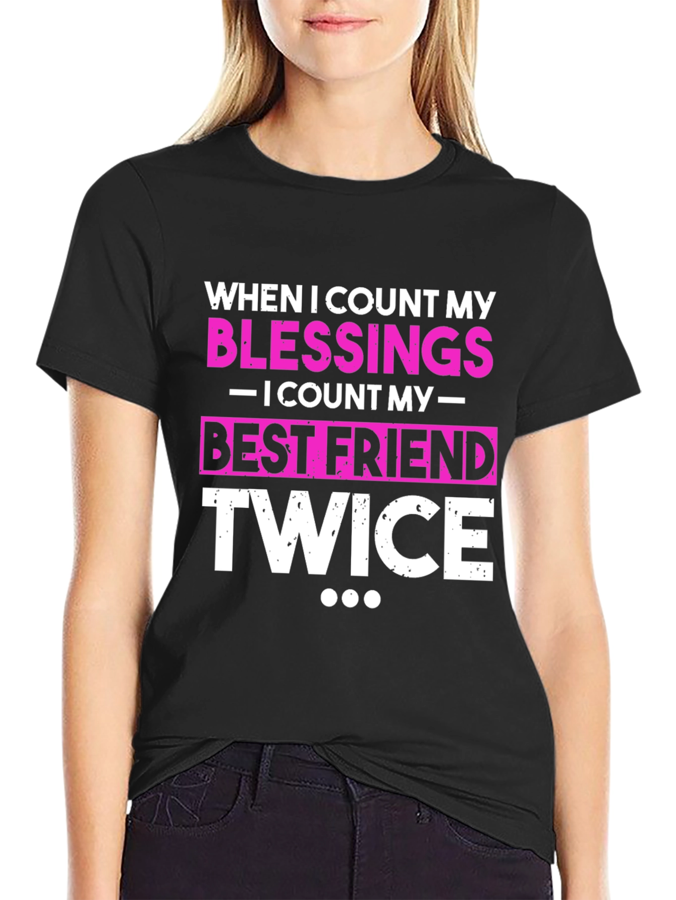 Blessings Best Friend Twice Black T-Shirt