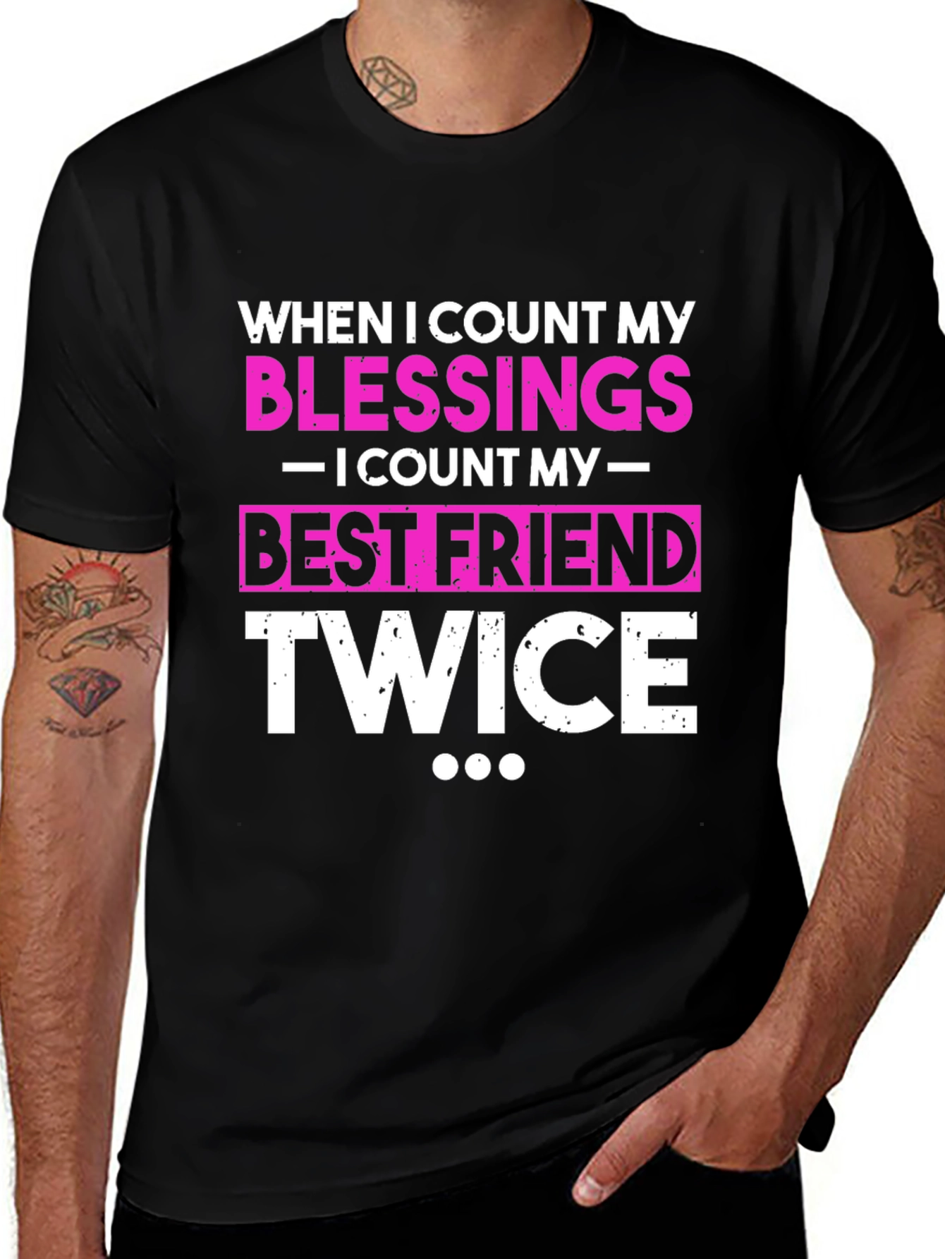 Blessings Best Friend Twice Black T-Shirt