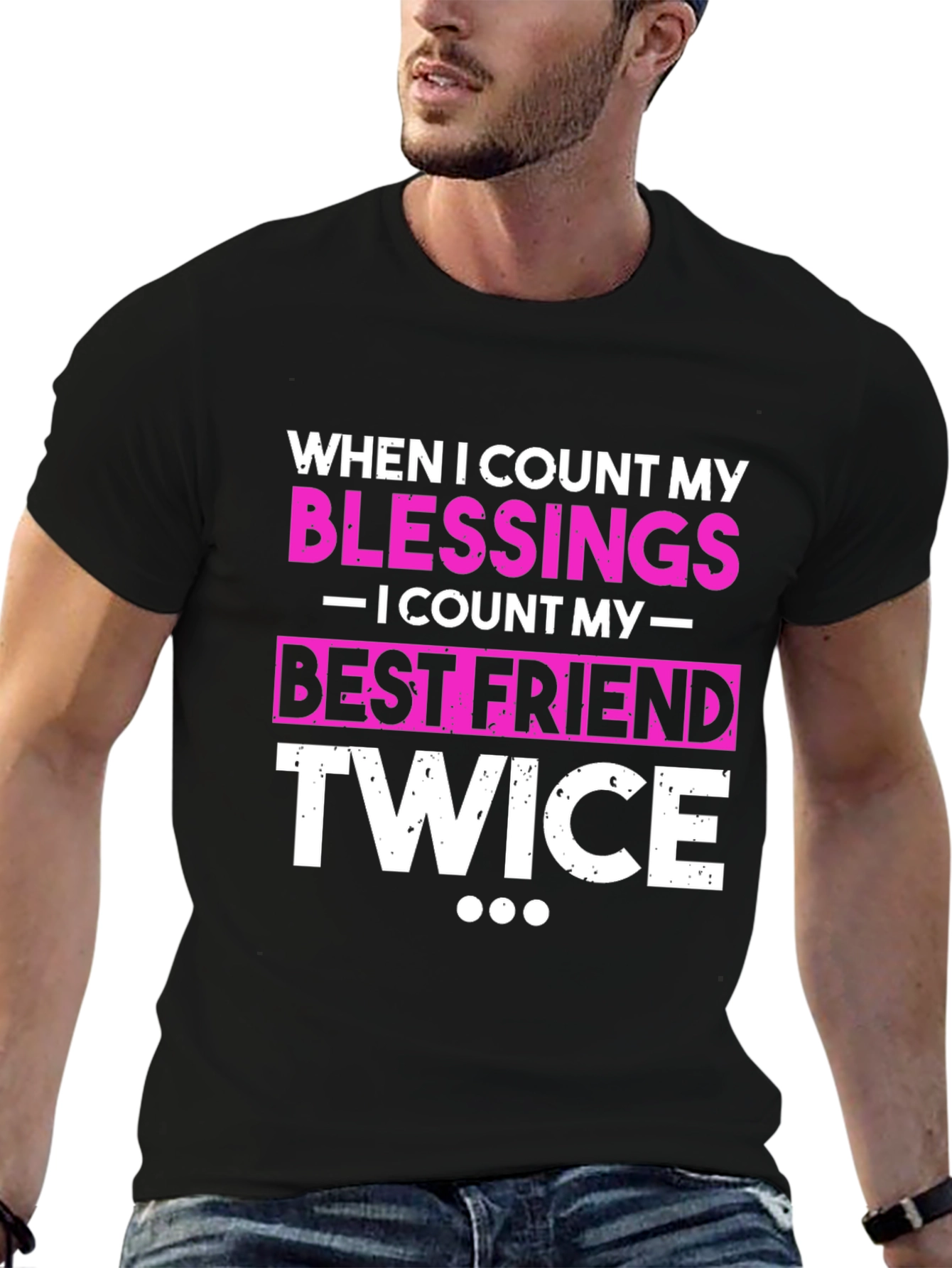 Blessings Best Friend Twice Black T-Shirt