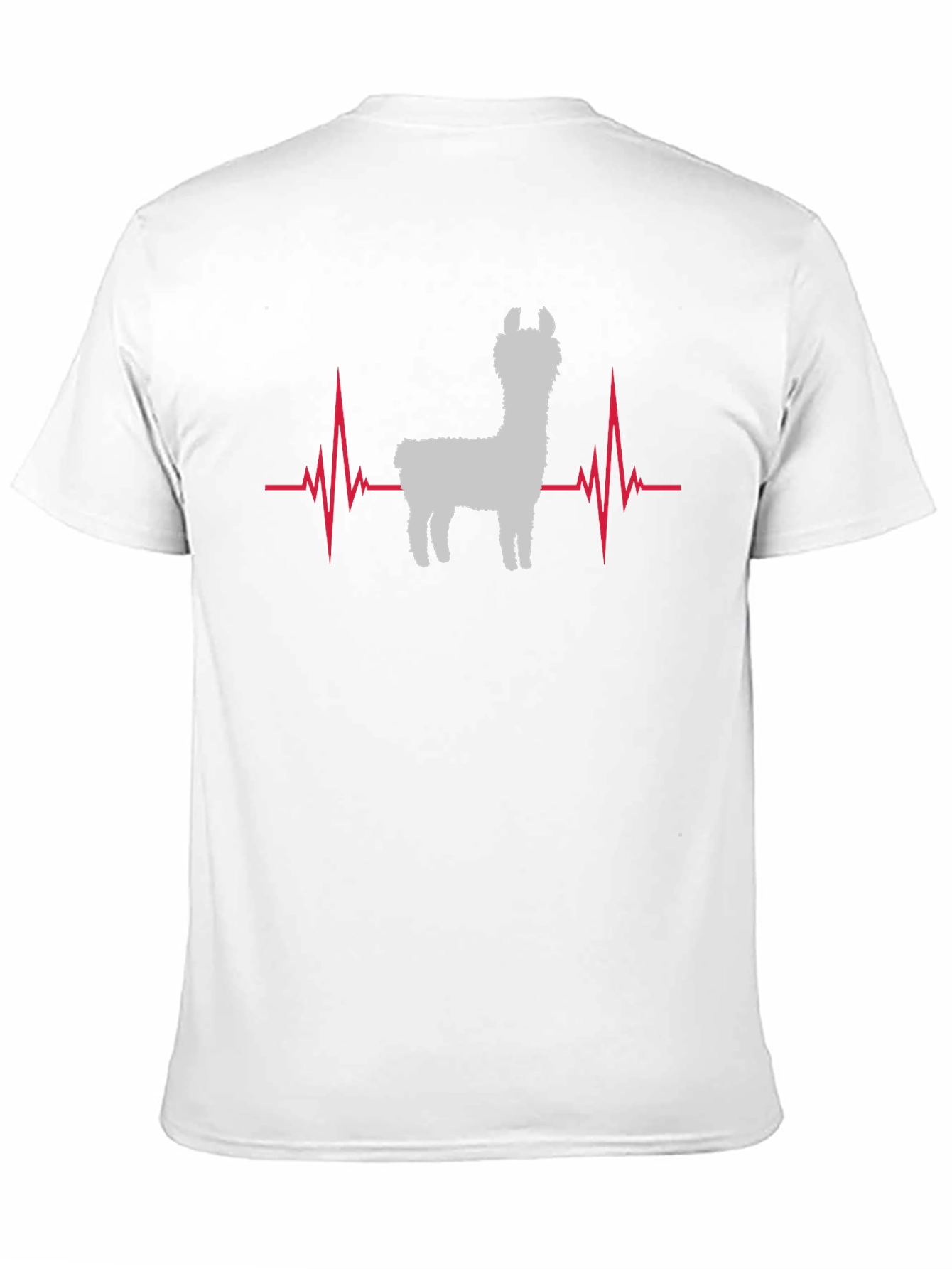 Llama Heartbeat Graphic Tee - Black Cotton T-Shirt