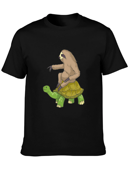 Sloth Riding Turtle Graphic Tee