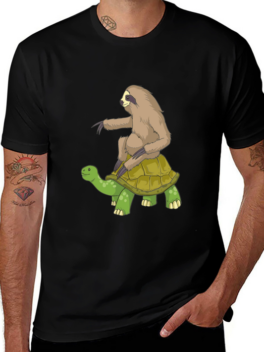 Sloth Riding Turtle Graphic Tee