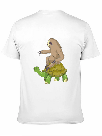 Sloth Riding Turtle Graphic Tee
