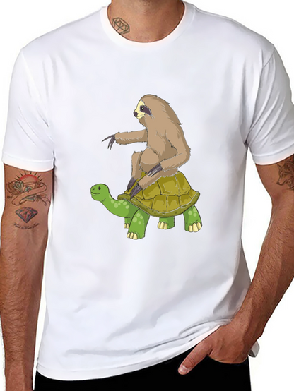 Sloth Riding Turtle Graphic Tee