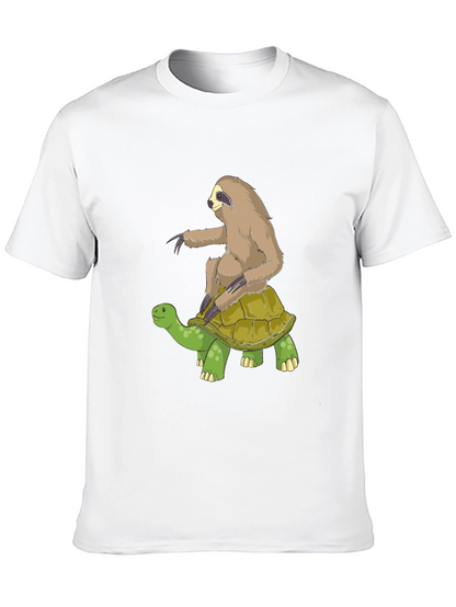 Sloth Riding Turtle Graphic Tee