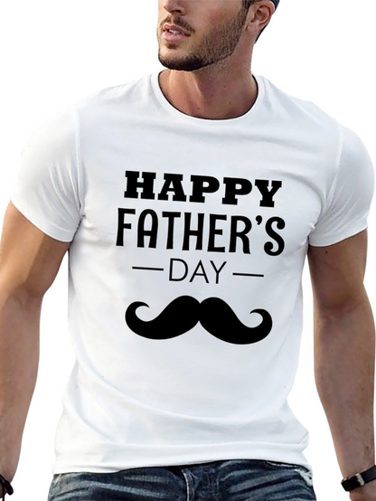 Happy Fathers Day T-Shirt Mustache Graphic Tee