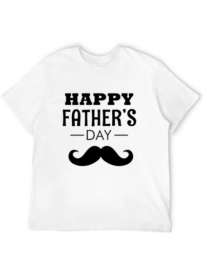 Happy Fathers Day T-Shirt Mustache Graphic Tee