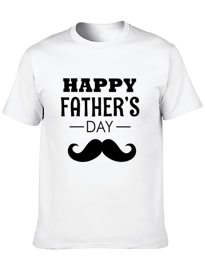Happy Fathers Day T-Shirt Mustache Graphic Tee