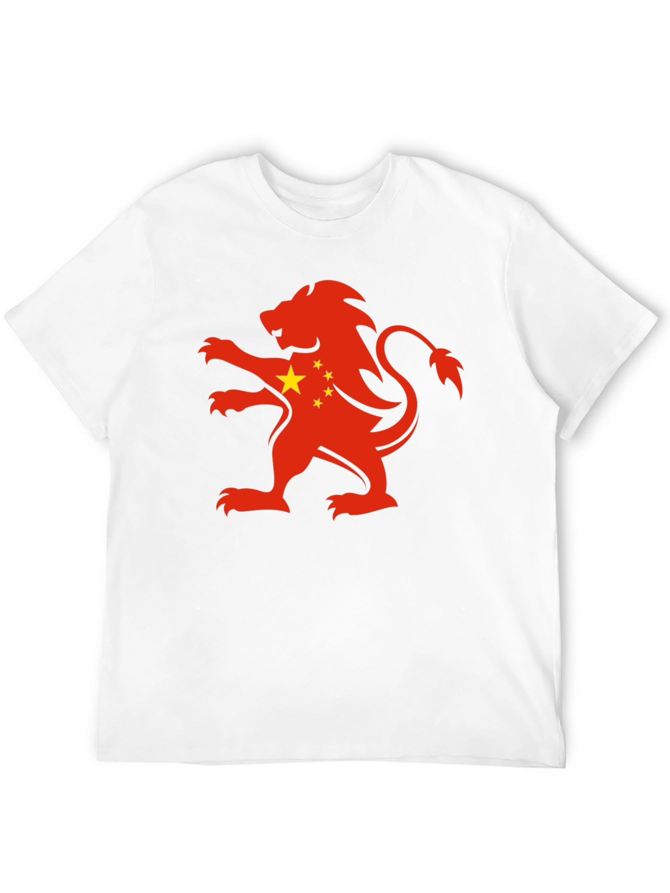 China Flag Lion Graphic Black T-Shirt