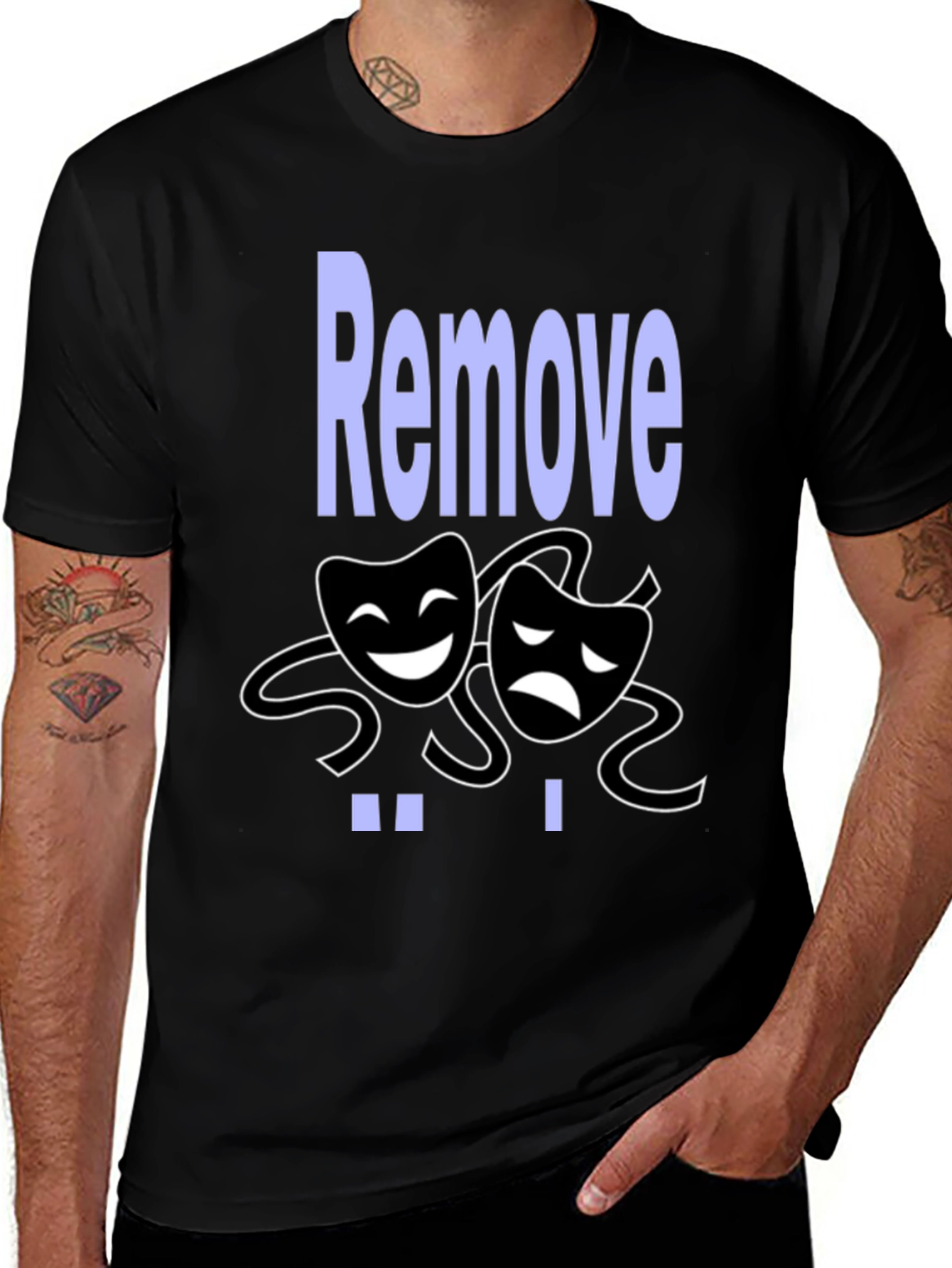Comedy Tragedy Graphic Tee - Remove Drama Black T-Shirt