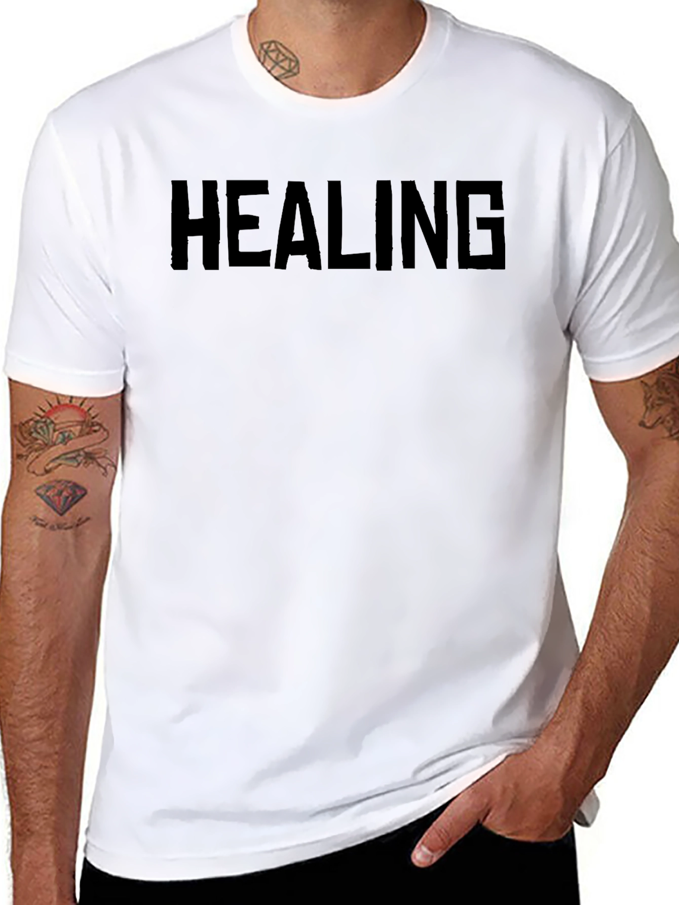 Healing T-Shirt - Bold Black Graphic Tee