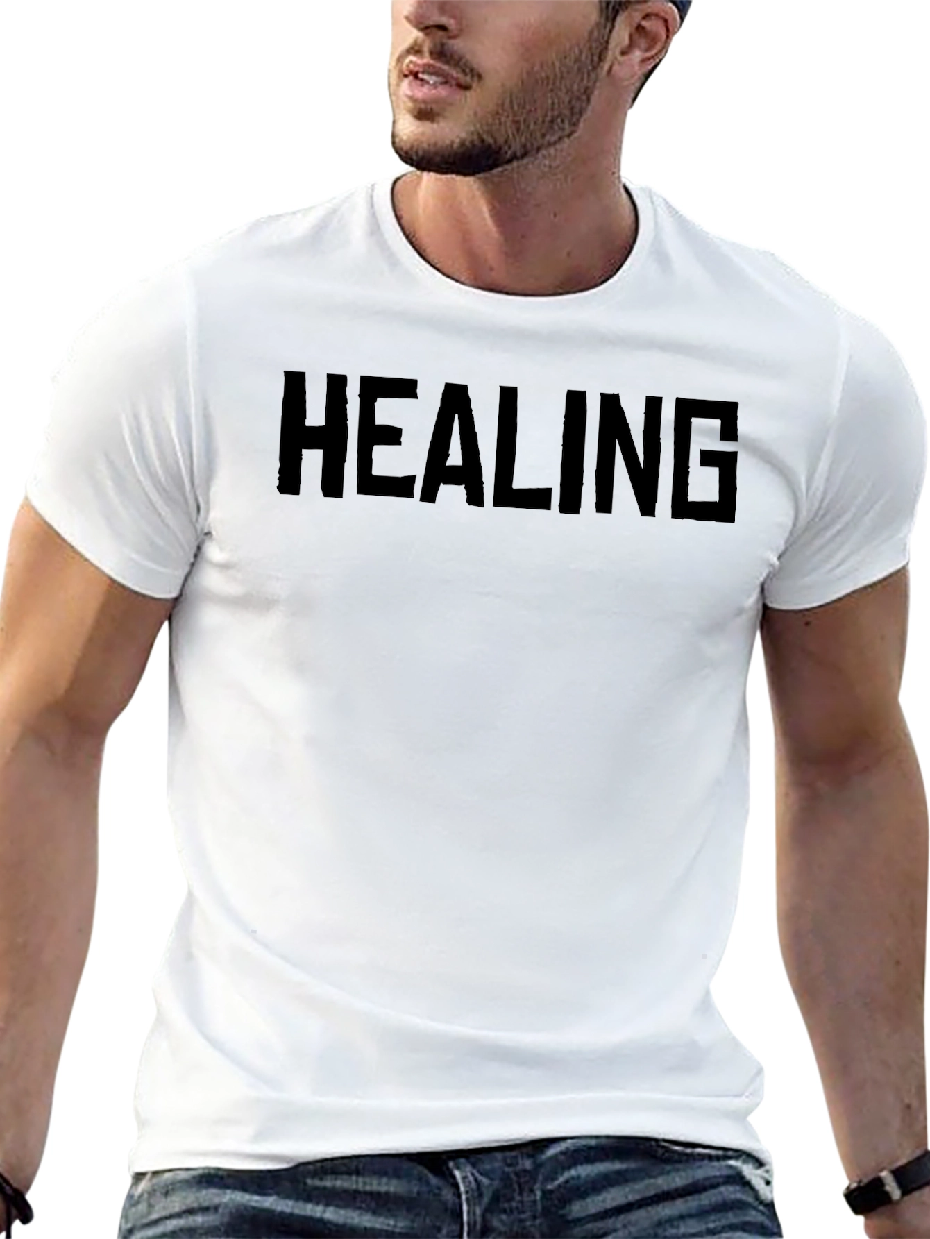 Healing T-Shirt - Bold Black Graphic Tee