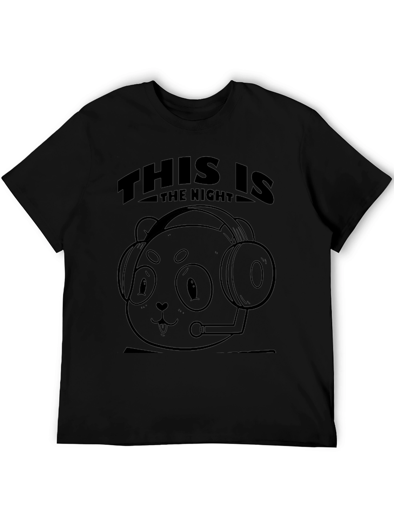 Gamer Panda This is the Night Black T-Shirt