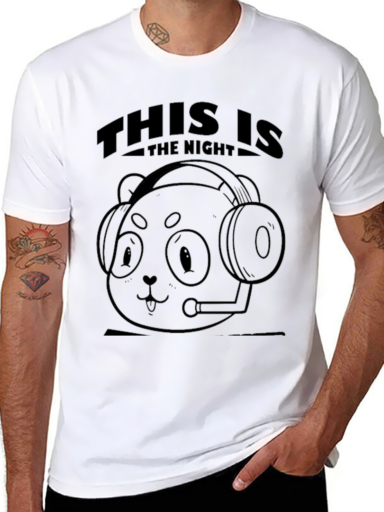 Gamer Panda This is the Night Black T-Shirt