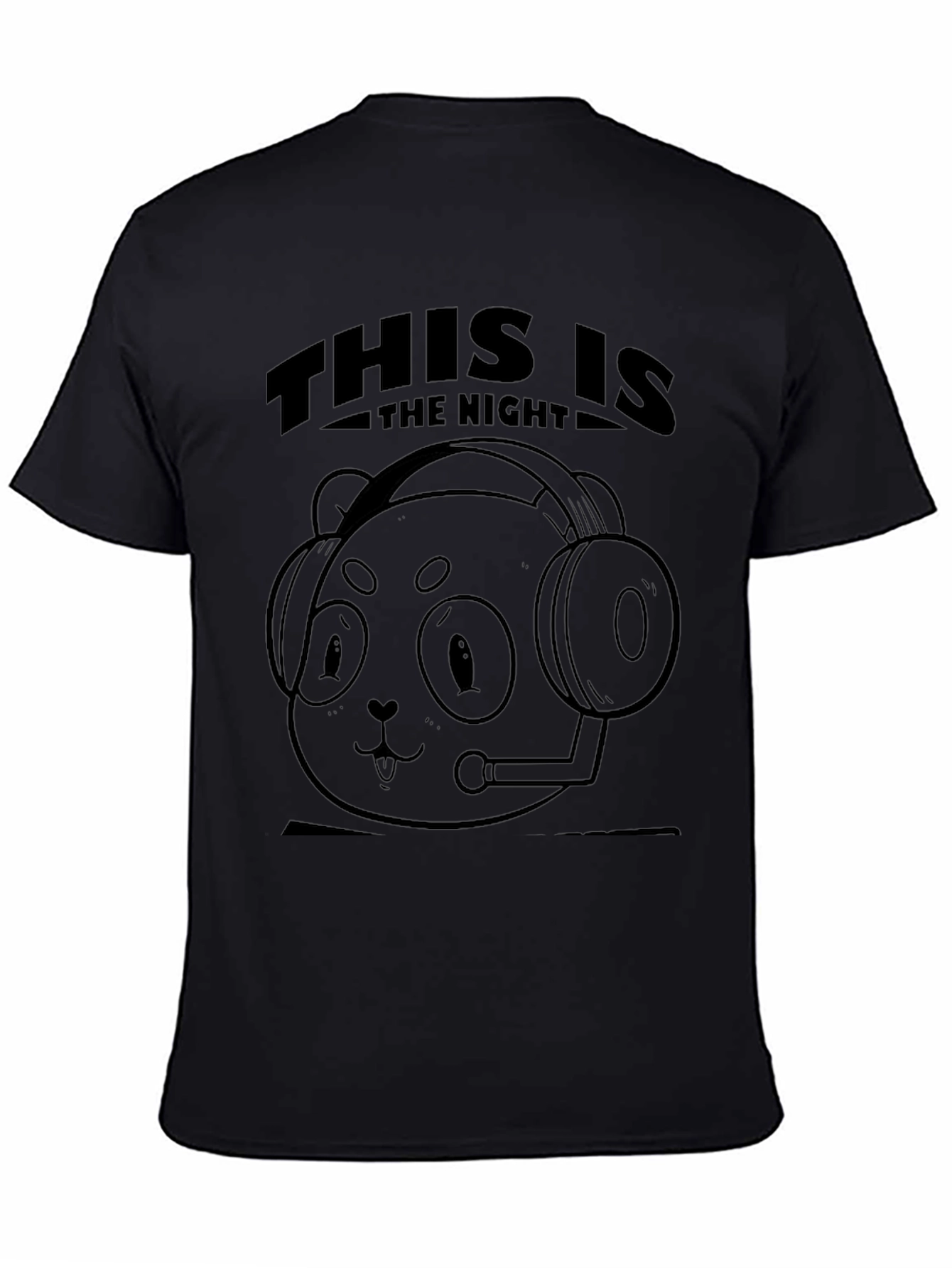 Gamer Panda This is the Night Black T-Shirt