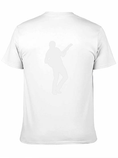 Guitar Player Silhouette Graphic Black T-Shirt