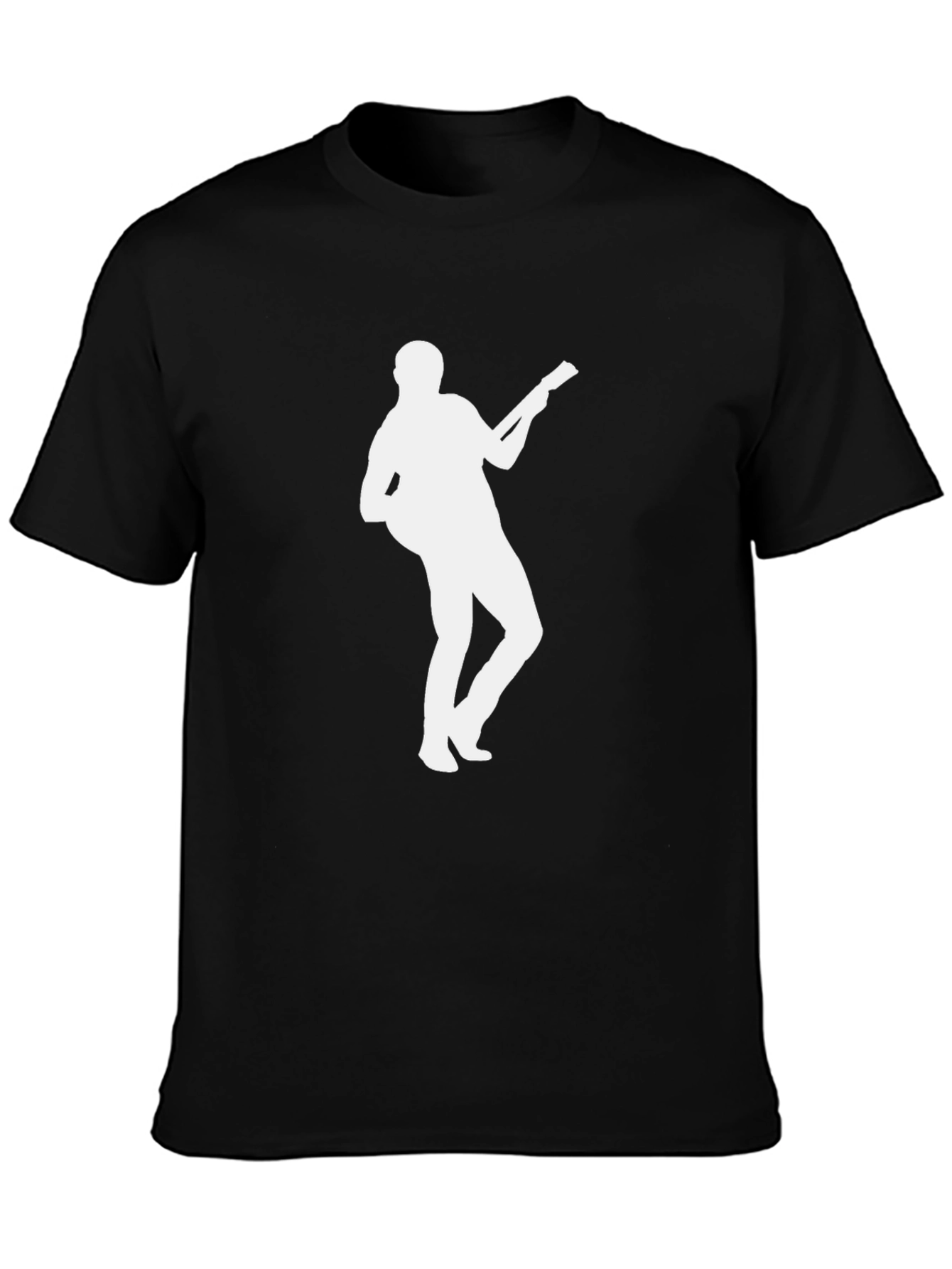 Guitar Player Silhouette Graphic Black T-Shirt
