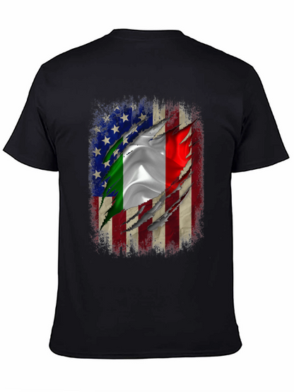 Italian American Flag Graphic T-Shirt
