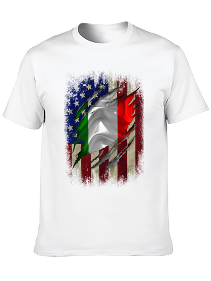 Italian American Flag Graphic T-Shirt