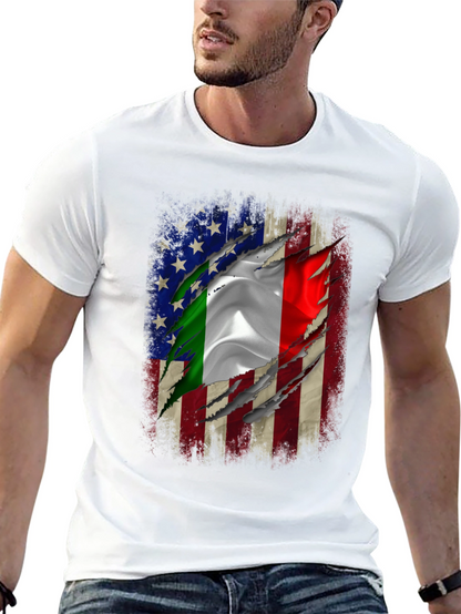 Italian American Flag Graphic T-Shirt