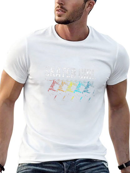 Skater Girl Graphic Tee - Retro Skateboard Design