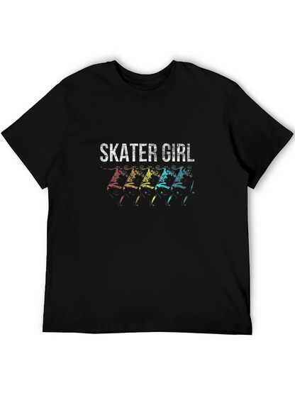 Skater Girl Graphic Tee - Retro Skateboard Design