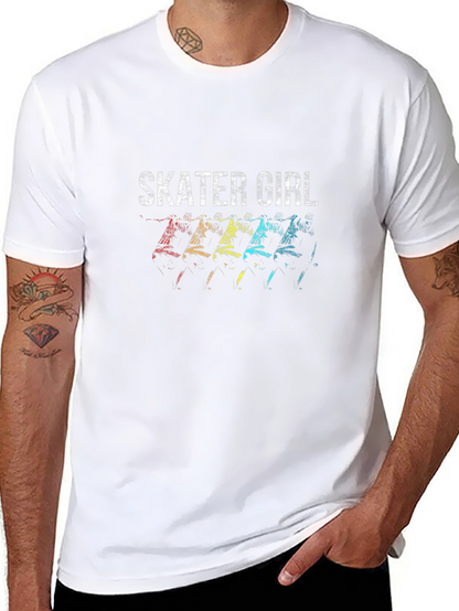 Skater Girl Graphic Tee - Retro Skateboard Design