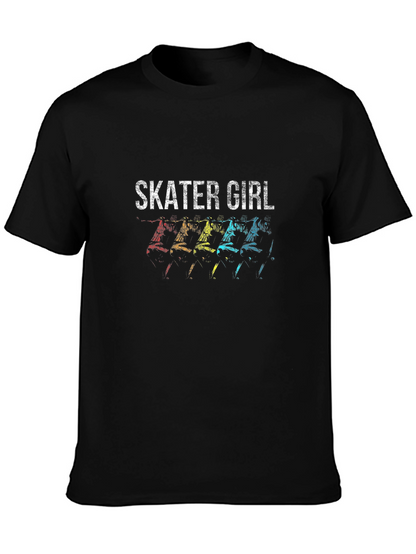 Skater Girl Graphic Tee - Retro Skateboard Design