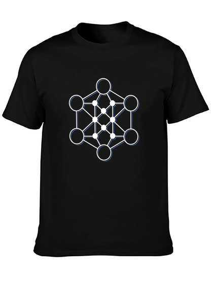 Geometric Design Black T-Shirt - Modern Style