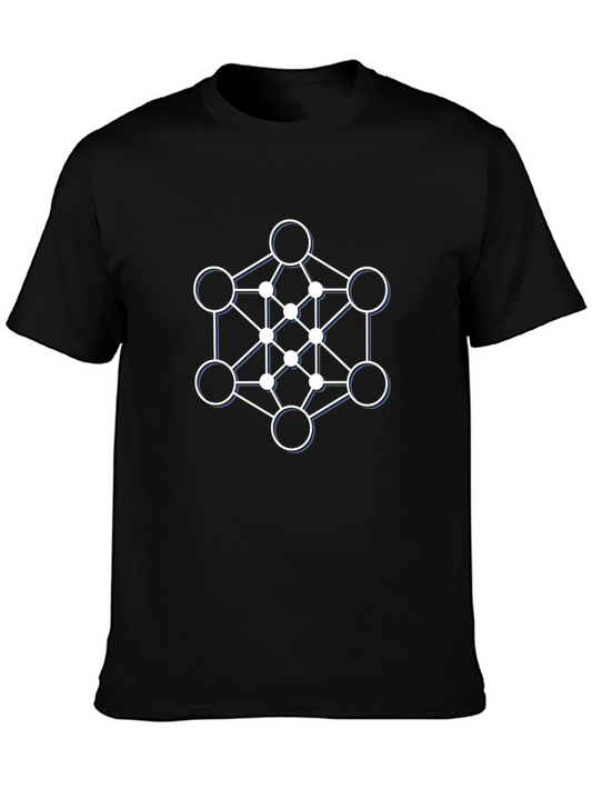 Geometric Design Black T-Shirt - Modern Style
