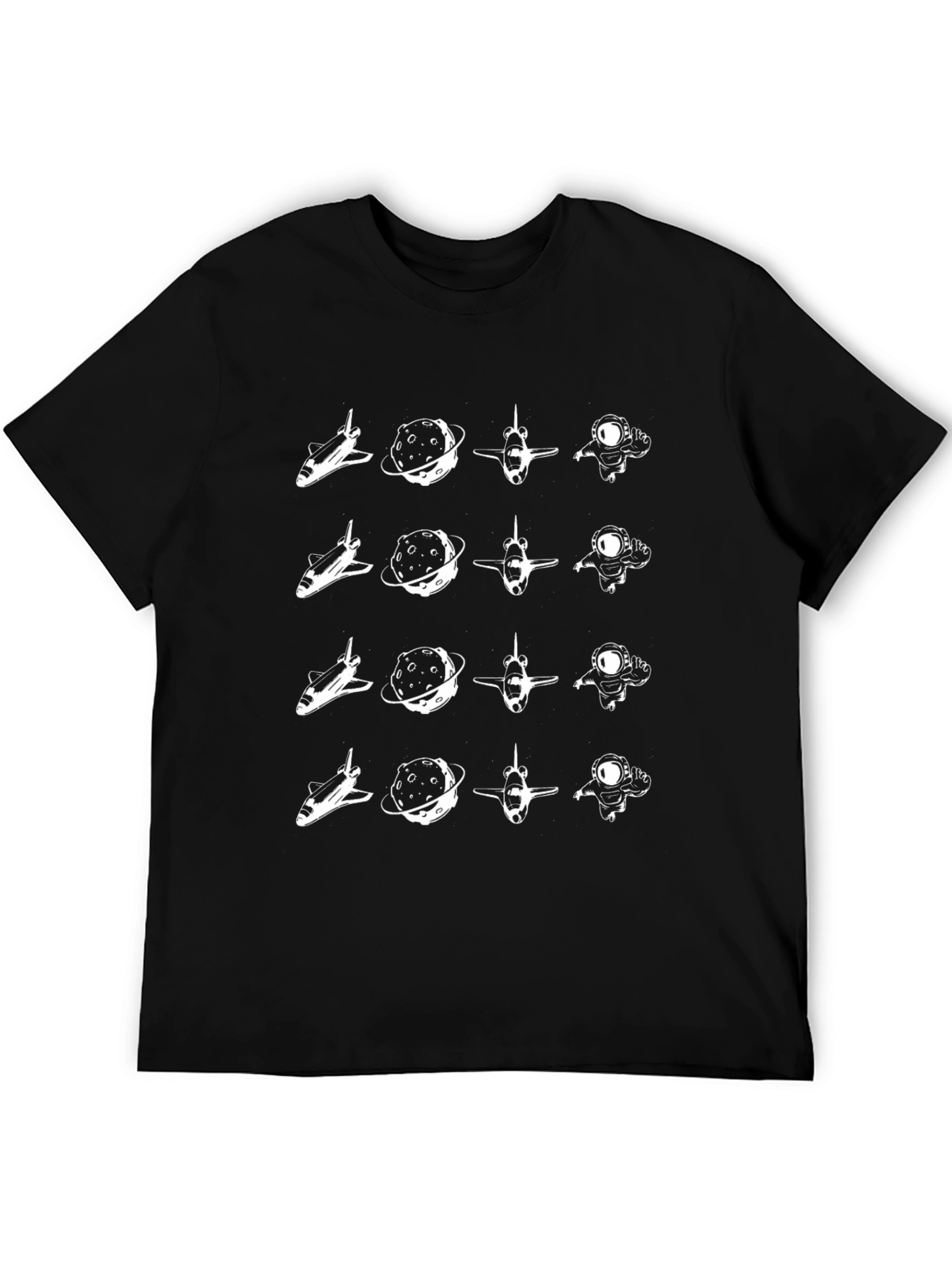Space Exploration Graphic T-Shirt - Black