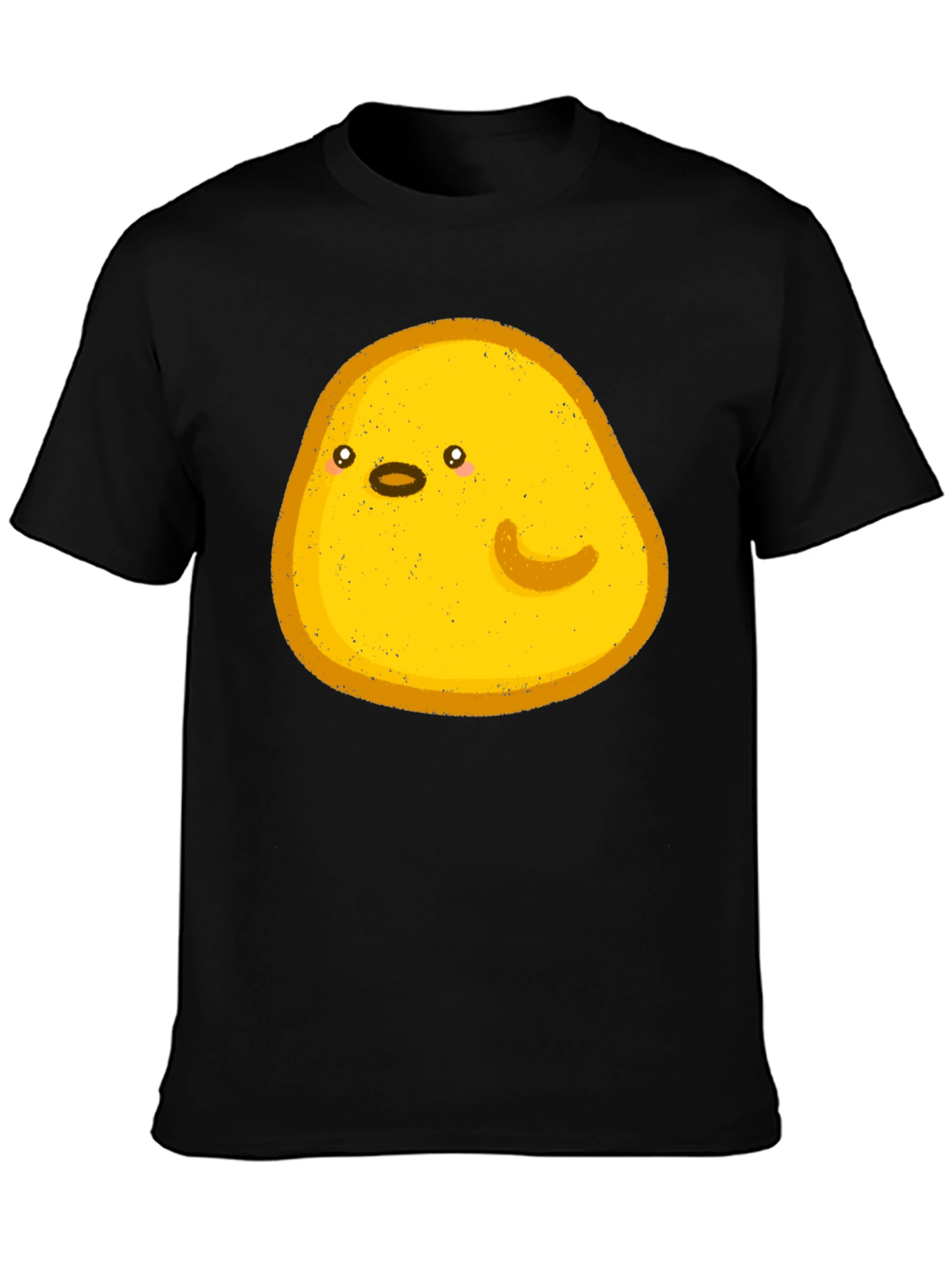 Cute Yellow Blob Graphic Tee - Black Casual Shirt