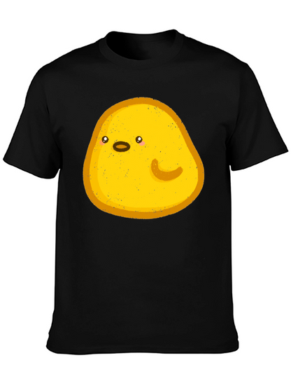 Cute Yellow Blob Graphic Tee - Black Casual Shirt