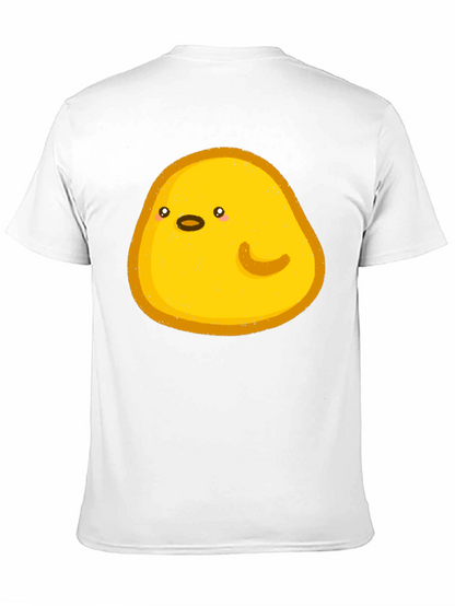 Cute Yellow Blob Graphic Tee - Black Casual Shirt