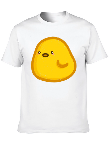 Cute Yellow Blob Graphic Tee - Black Casual Shirt