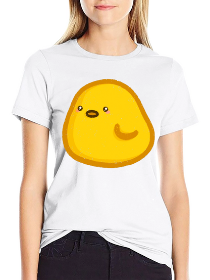 Cute Yellow Blob Graphic Tee - Black Casual Shirt