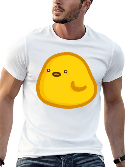 Cute Yellow Blob Graphic Tee - Black Casual Shirt