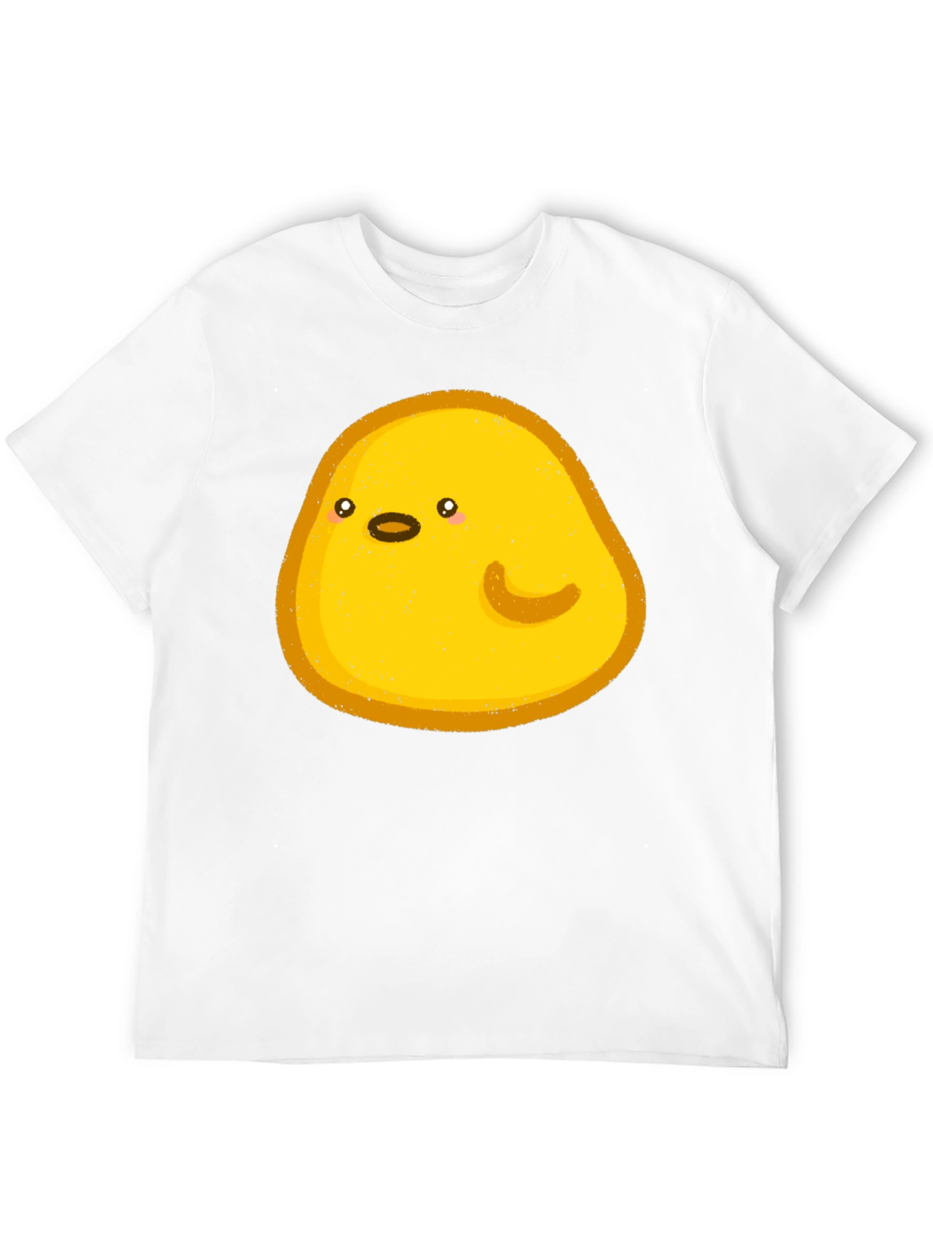 Cute Yellow Blob Graphic Tee - Black Casual Shirt