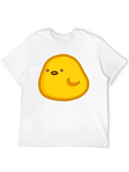 Cute Yellow Blob Graphic Tee - Black Casual Shirt