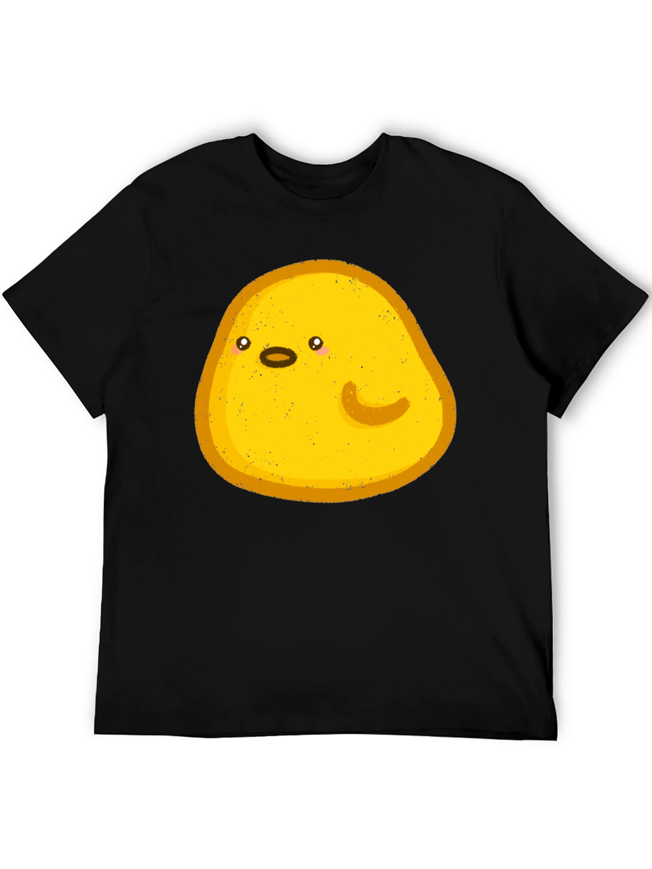 Cute Yellow Blob Graphic Tee - Black Casual Shirt
