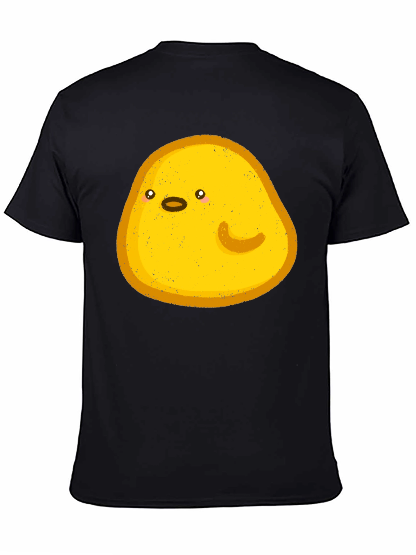 Cute Yellow Blob Graphic Tee - Black Casual Shirt