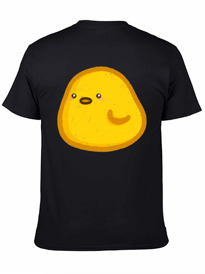 Cute Yellow Blob Graphic Tee - Black Casual Shirt