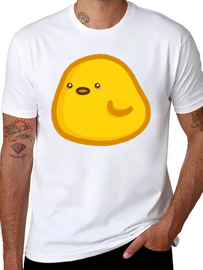 Cute Yellow Blob Graphic Tee - Black Casual Shirt