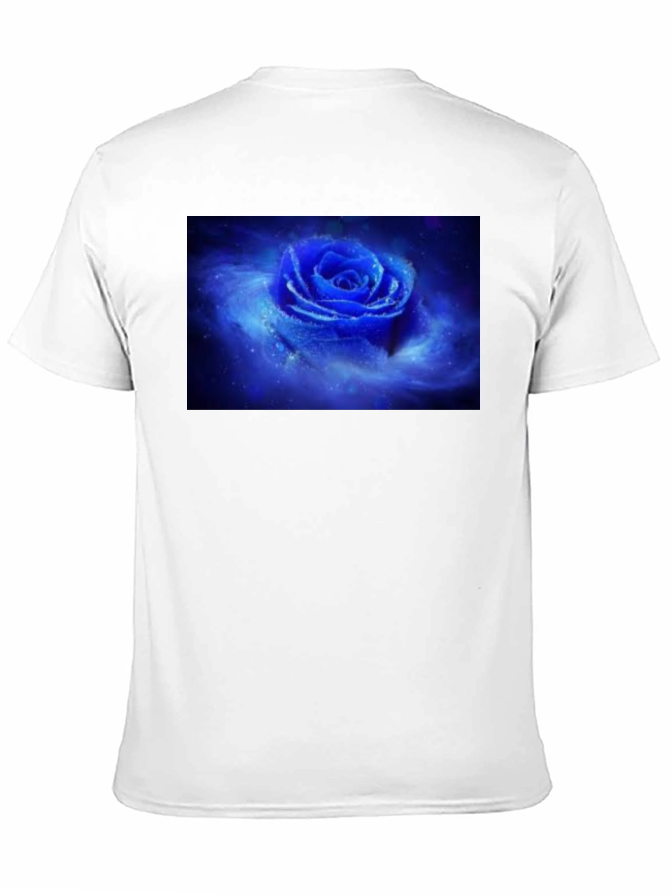 Black T-Shirt with Galaxy Rose Print